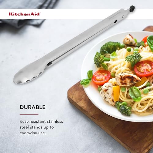 KitchenAid Stainless Steel Long Tongs, 14 Inch - color: Stainless Steel, size: 14 Inches