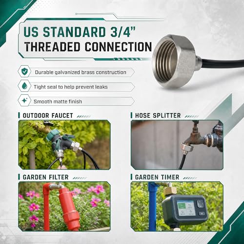 UNCO- Misting System, 39 FT, 11 Brass Mist Nozzles, 3/4" Brass Adapter, Misters for Outside Patio, Misting System for Patio, Garden, Greenhouse, Trampoline, Porch