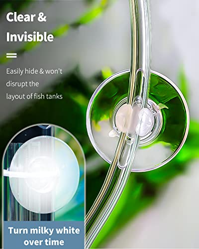 Pawfly 20 Pack Aquarium Suction Cups with Clips and Adjustable Zip Ties Cables Fish Tank Tools for Binding Moss Holding Airline Tubing Decorations Shrimp Nests and Reptile Hammocks - size: 20 Pack