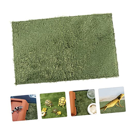 balacoo 2pcs Reptile Terrarium Liner Washable Fake Moss Carpet for Snakes Turtles and Lizards Reusable Household Reptile Mat for Moisture Control and Natural Decor