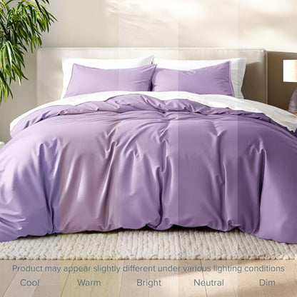 Bare Home Bedding Duvet Cover Extra Long Size - Premium 1800 Super Soft - Lightweight, Cooling Duvet Cover - Soft Breathable Bedding (Twin/Twin XL, Lavender) - color: 25 - Lavender (No Comforter), size: Twin/Twin XL