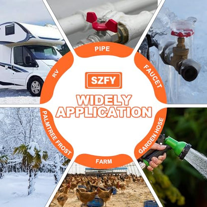 120FT Heat Tape for Water Pipes, -40°F Deicing Cable,Pipe Heating Cables for Roof,Gutter，Farm，Freeze Protetion Heat Trace Cable, Heated Water Hose,Plumbing Fixtures,120V 5W/FT - size: 119FT