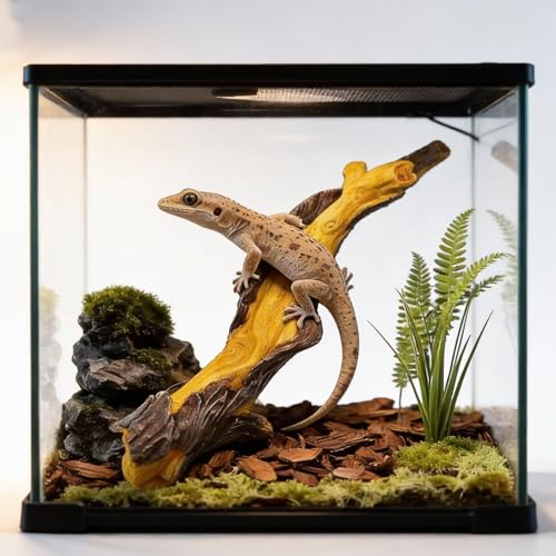 Reptile Climbing Tree Branch: Resin Wood Decor for Terrarium Habitat - Safe Non-Toxic Easy to Clean - for Bearded Dragon Gecko Tree Frog Enrichment Accessories
