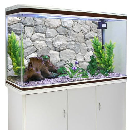 AWERT 48x24 inches White Stone Aquarium Background Rocky Fish Tank Background Rock Terrarium Background Vinyl - size: 48x24in/120x60cm