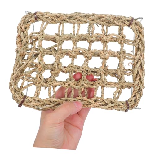 VICASKY Bearded Dragon Lounger and Reptile Hammock with Sea Grass Bed Mat, Rectangle Basking Platform with Metal Legs for Snake Habitat Accessories and Climbing Decor