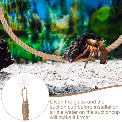 JellyArch Hermit Crab Toys Hermit Crab Climbing Jute Rope Ladder with Hooks Reptile Tank Terrarium Accessories Habitat Decor for Lizards Geckos Snakes(1 Pcs,31.5 Inch) - size: 31.5 Inch