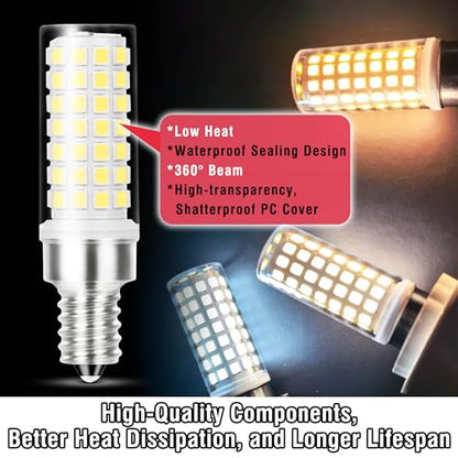 E12 Candelabra LED Light Bulbs 60w Equivalent Daylight White 6000K, AC120V 6W E12 Small Base Chandelier Bulbs 600LM, C7 T6 E12 LED Bulb for Ceiling Fan Pendant Candle Lamp, Non-Dimmable, 2 Pack - color: 6000k Daylight White, size: E12