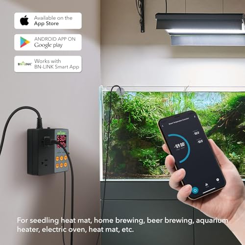 BN-LINK Smart WiFi Digital Temperature Controller Heating Cooling, Works with Alexa and Google Home. For Reptiles Aquarium Carboy Homebrew Breeding Fermenter Seed Germination °C/°F -40-176°F 15A/1875W - style: T9 WIFI