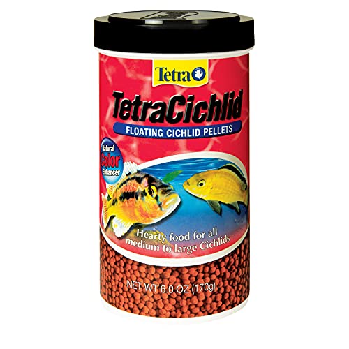 TetraCichlid fish Floating Cichlid Pellets 6 Ounces, Nutritionally Balanced Diet (77063) - size: 6 Ounce (Pack of 1)