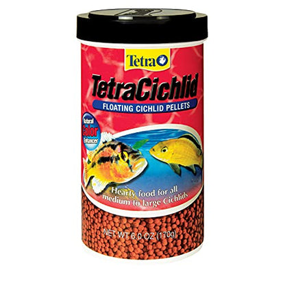 TetraCichlid fish Floating Cichlid Pellets 6 Ounces, Nutritionally Balanced Diet (77063) - size: 6 Ounce (Pack of 1)