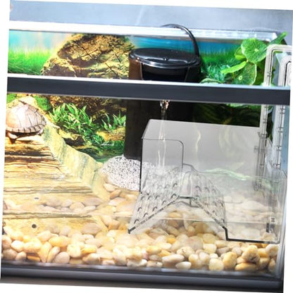 TOYANDONA Turtle Basking Platform Acrylic Wall Mounted Climbing Shelf for Turtles Reptiles Aquatic Pets Easy Installation Space Saving Aquarium Decor