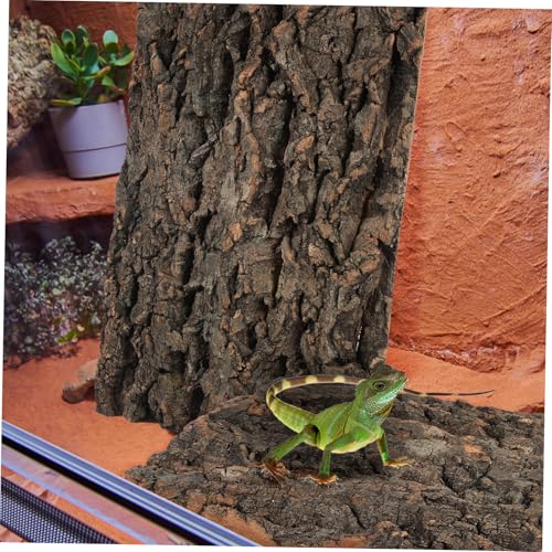BESPORTBLE 2pcs Cork Bark Aquarium Decor Natural Hideout for Reptiles Climbing Habitat for Bearded Dragon Lizard Snake Tank Aesthetic