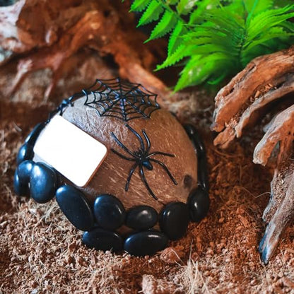 Reptile Hideouts, Handmade Handmade Reptile Home, Hide Cave for Crested Gecko, Leopard Gecko, Lizard, Snake, Crabs Hide Cave, Personalized Terrarium & Vivarium Décor（Spider） - style: Spider