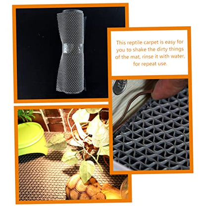 SUPVOX 1set Reptile Carpet for Tortoises and Lizards Washable Terrarium Liner Pad Bedding Cushion for Snakes and Reptile Habitats Gray - color: Dark Grey
