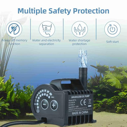 6.5W Electric with 8 Adjustable Levels, 7.2ft Lift Height, 5V USB Mini Fountain Pump for Aquarium, Fountain, Cooling (QR70L) - color: Qr70l
