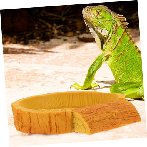 HANABASS Reptile Water Bowl and Food Basin for Tortoise Lizard Non- Design Stable Structure for Feeding and Drinking for Terrarium Decor and Reptile Care