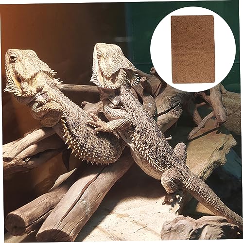 Toyvian 3pcs Climbing Pet Mat Substrate Liners Reptile Mat for Bearded Dragon Lizard Carpet Reptile Carpet Mat Terrarium Reptile Bed Mat Coconut Pads Coir Bedding Fiber Accessories Wooden