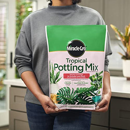 Miracle-Gro Tropical Potting Mix, 6 qt. - Growing Media for Tropical Plants Living in Indoor and Outdoor Containers - size: 1 Pack, style: Potting Mix