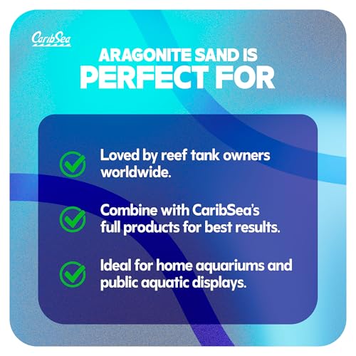 Carib Sea Aragonite Aquarium Sand - 10 lbs - Natural Substrate for Marine & Reef Tanks, Supports pH Balance, Enhances Coral Growth & Water Clarity