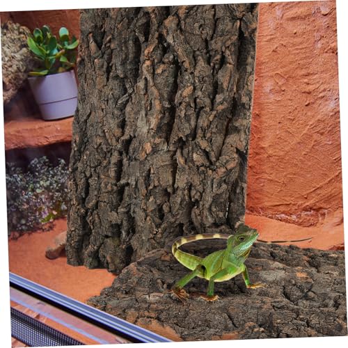 MERRYHAPY 2pcs Reptile Cork Bark for Aquarium and Terrarium Decor Flexible Climbing Ornament for and Fish Tanks and Natural Bark Centerpiece