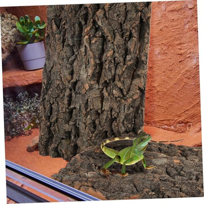 MERRYHAPY 2pcs Reptile Cork Bark for Aquarium and Terrarium Decor Flexible Climbing Ornament for and Fish Tanks and Natural Bark Centerpiece