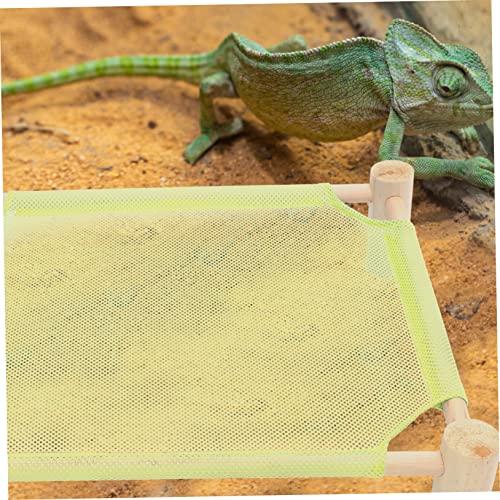 BESPORTBLE Bearded Dragon Swing Hammock Large Lizard Swing Bed Wooden Reptile Bed for Basking Creative Reptile Hammock