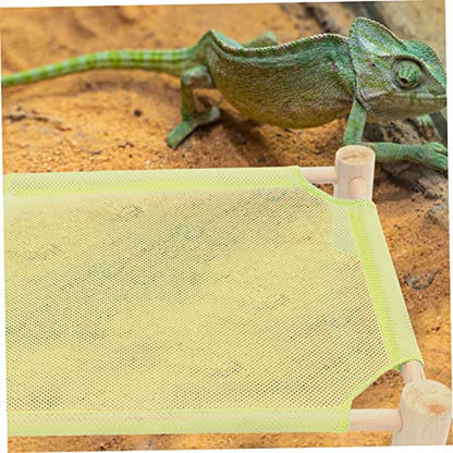BESPORTBLE Bearded Dragon Swing Hammock Large Lizard Swing Bed Wooden Reptile Bed for Basking Creative Reptile Hammock