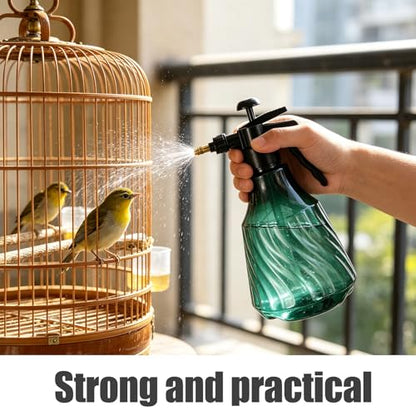 Fine Mist Bird Grooming Sprayer: Multi Purpose Avian Water Pump Mister Bottle - Handheld Sprayer Bottle for Indoor Parrot Bathing and Cage Cleaning - 67.6oz/2Liter