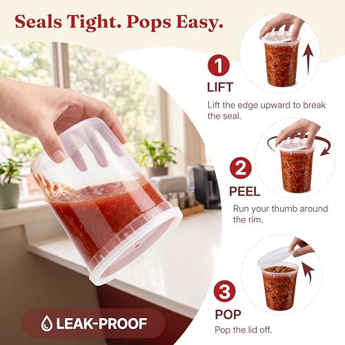 32oz Deli Containers with Lids (40 Sets/80 Pcs) Quart Plastic Containers with lids, BPA-Free Microwave Freezer Safe Bowl, Leakproof Food Prep Containers for Leftover Food Storage &To-Go - size: 32 oz - 40 Sets