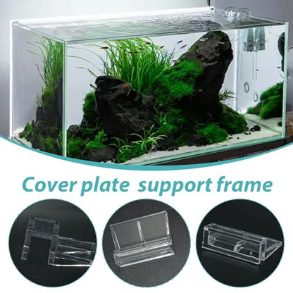 15 Pcs Rimless Aquarium Lid Clips for 11-12mm Glass, Clear Acrylic Aquarium Cover Support Clamps for Fish Tank Lid Holder, Plastic Tank Top Clips for Glass Canopy or Piscine Hoods and Covers