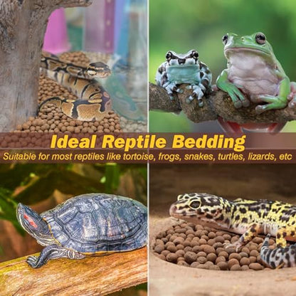 ZeeDix 10 LBS Reptile Substrate Leca Balls - 100% Organic Expanded Clay Pebbles, Ideal Bioactive Terrarium Clay Balls Substrate for Reptile Terrarium Tank, Bearded Dragon, Tortoise, Gecko, Snake &Frog - color: 10LBS