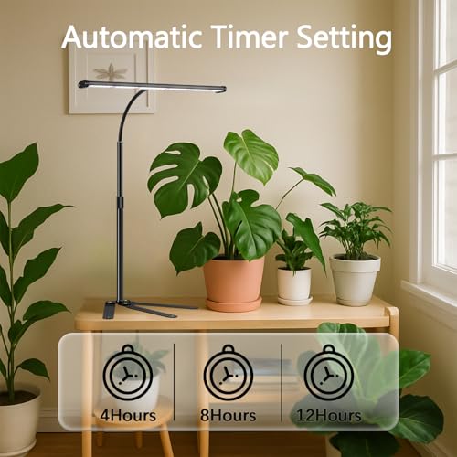 GYTF Super-Bright Plant Grow Light, 6000K 108LEDs Full Spectrum Plant Lamp with Timer 4/8/12Hrs & Height Extendable for Home Office Desktop Indoor Plants, 12V 3A High Power Output for Faster Growth