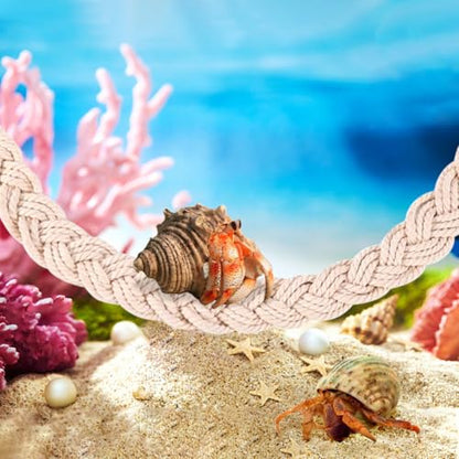 Hermit Crab Climbing Rope, 23.6 Inches, Cotton, Reptile Climbing Accessory, Off White - color: Off White
