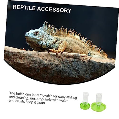 MERRYHAPY 2sets Crawling Pet Food Feeder Tortoise Water Basin Easy Clean Reptile Water Feeders