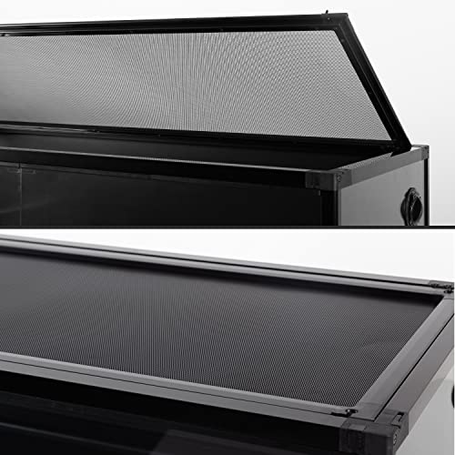 REPTI ZOO 67 Gallon Large Glass Reptile Terrarium 48" x 18" x 18", Easy Folding & Detaching Reptile Breeding Tank with Black PVC Back Panel Full Open Door Screen Ventilation