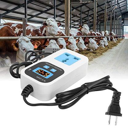 Digital Humidity Controller WT-2000, Plug in Humidistat with Sensor, 0.1% RH Accuracy, 110-220V Outlet Switch for Humidifier Dehumidifier, Greenhouse, Home, Mushroom