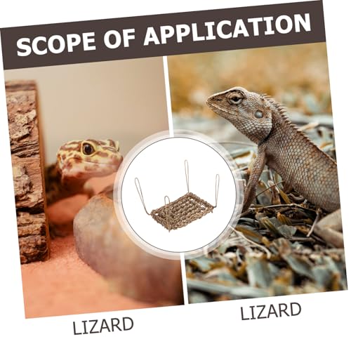 Toyvian Reptile Hammock Woven Swing for Bearded Dragons Durable Straw Design Easy to Install Hanging Bed for Lizards and Pets Versatile Habitat Accessory