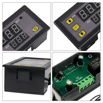 2pcs Digital Temperature Controller W3230 Digital LED Thermostat Switch with Waterproof Probe DC 12V Programmable Heating Cooling Electronic Thermostat Control -50℃ to 120℃ - color: DC 12V