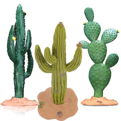 3pcs Green Simulated Cactus Artificial Sand Decoration - Decorative Fake Cactus Plant Table Decoration