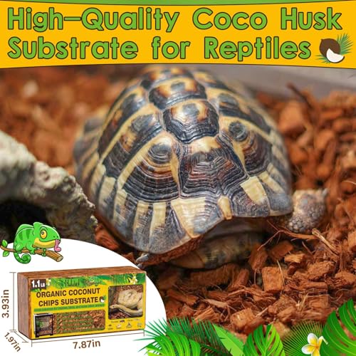 Halatool 2-Pack Coconut Husk Chips for Reptiles, Compressed Coco Chips Substrate for Snakes Tortoises Geckos Lizards Hermit Crab Ball Python - color: 2 Pack