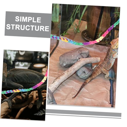 Toyvian 2pcs Decorative Reptile Rope Climbing Vines for Lizards Geckos and Snakes Durable Cotton Habitat Accessories for Reptile Terrarium Decoration