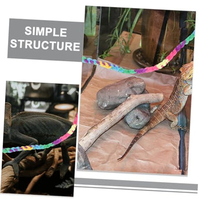 Toyvian 2pcs Decorative Reptile Rope Climbing Vines for Lizards Geckos and Snakes Durable Cotton Habitat Accessories for Reptile Terrarium Decoration