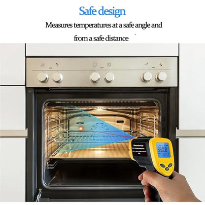 Infrared Thermometer, Digital Laser Temperature Meter -37°F~932°F (-32°C~400°C) IR Temperature Gun (Not for Humans) Ideal for Cooking, Frying, Kitchen, Barbecue, Meat, Sugar, Freezer