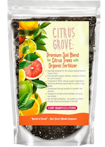GARDENWISE Premium Organic Citrus Potting Soil for Indoor/Outdoor Plants - Perfect for Oranges, Lemons, Limes & Grapefruits Trees - Hand Blended for Optimal Growth (3 QUARTS) - color: Citrus Potting Soil, size: 3 quarts