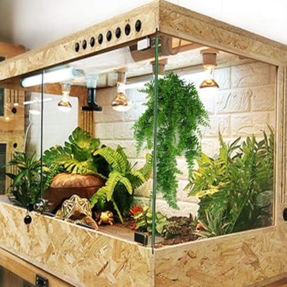 Crested Gecko Tank Accessories, Reptile Plants Hanging Fake Vines Climbing Terrarium Plant with Suction Cup for Bearded Dragons Lizards Geckos Snake Pets Hermit Crab