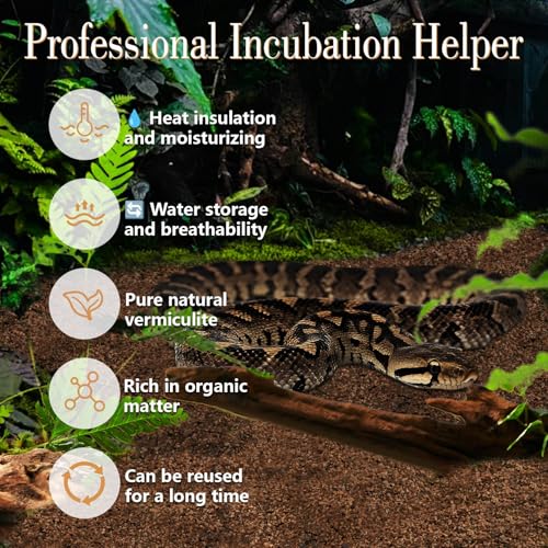 MAQIHAN Vermiculite for Reptiles - 14OZ Vermiculite Terrarium Reptiles Reptile Substrate Reptile Bedding Reptile Sand for Egg Incubator, Bearded, Gecko, Hermit, Snake, Tortoise, Turtle, Plants