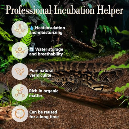 MAQIHAN Vermiculite for Reptiles - 14OZ Vermiculite Terrarium Reptiles Reptile Substrate Reptile Bedding Reptile Sand for Egg Incubator, Bearded, Gecko, Hermit, Snake, Tortoise, Turtle, Plants