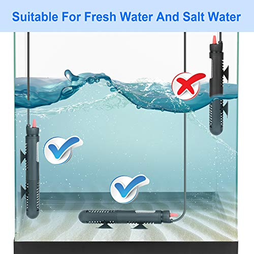 DaToo Aquarium Heater Fish Tank Heater Submersible 25 Watt, 1 Yr Warranty