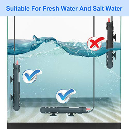 DaToo Aquarium Heater Fish Tank Heater Submersible 25 Watt, 1 Yr Warranty