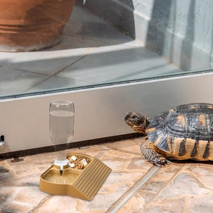 Reptile Water Dispenser – Automatic Feeder | 2-in-1 Large Capacity Water & Food Dish For Lizards, Turtles, Bearded Dragons, Keeps Reptiles Hydrated And Fed, Perfect For Terrariums, Indoor Pets & Repti - color: A